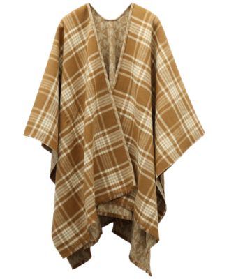 Michael Kors MK Plaid Reversible Ruana  