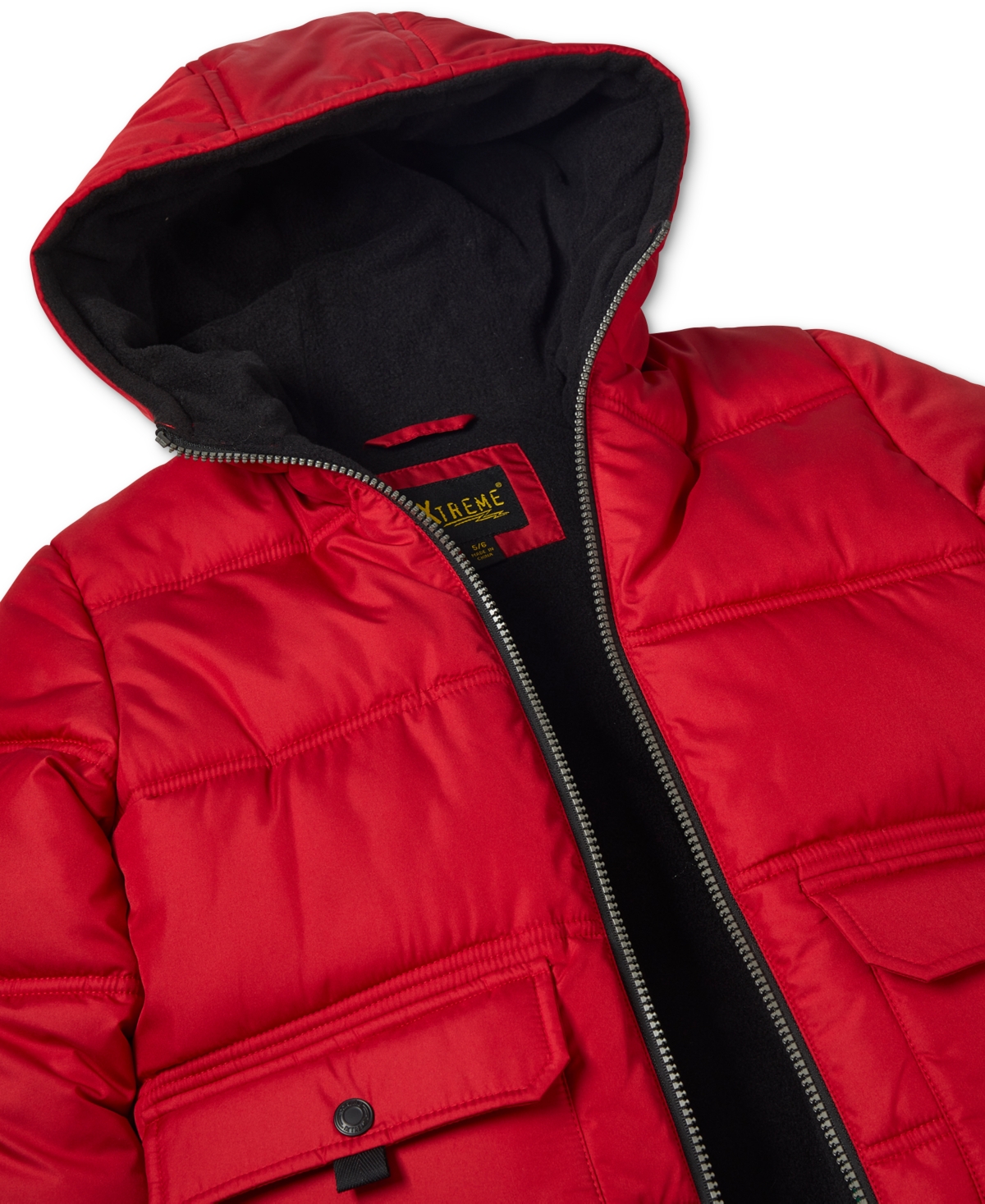 Ixtreme Big Boys Fleece-Lined Full-Zip Hooded Puffer Jacket with Ribbed-Knit Beanie