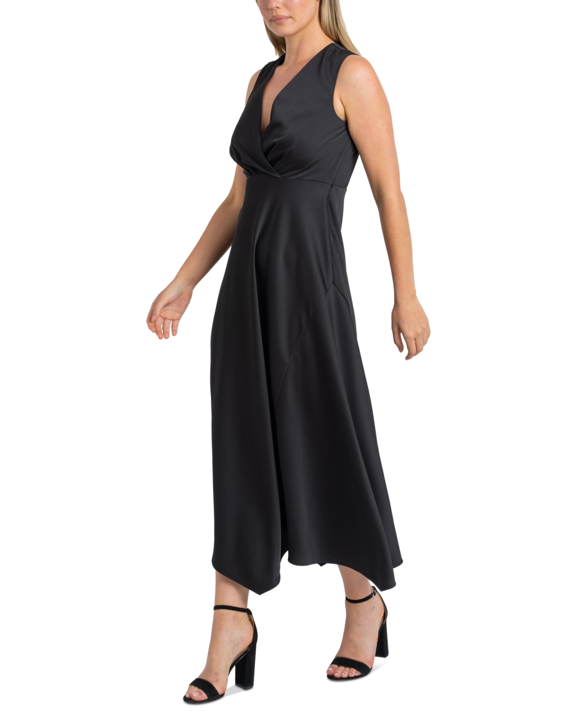 Sam Edelman Women's V-Neck Asymmetric-Hem A-Line Dress
