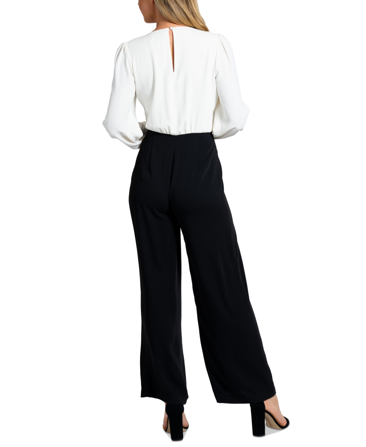 Sam Edelman Women's Colorblocked V-Neck Jumpsuit -whit