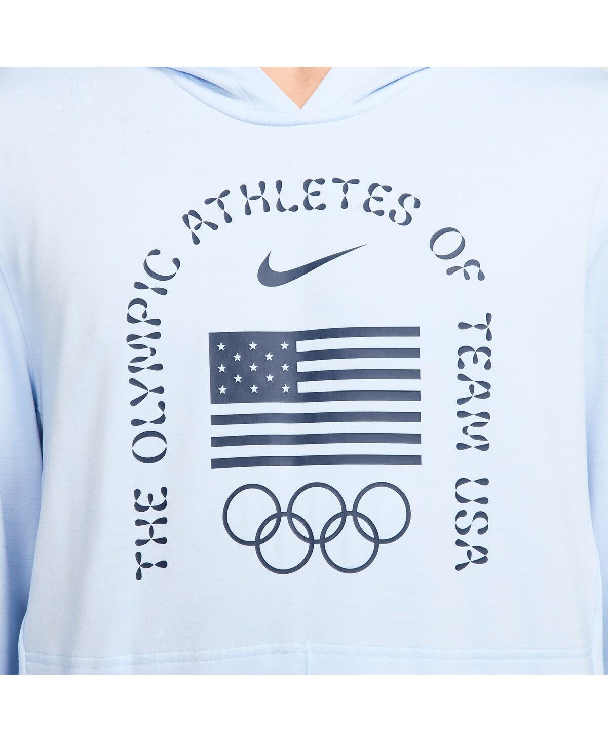 Nike Men'sTeam Usa Restore Yoga Long Sleeve Hoodie T-Shirt - Light Blue