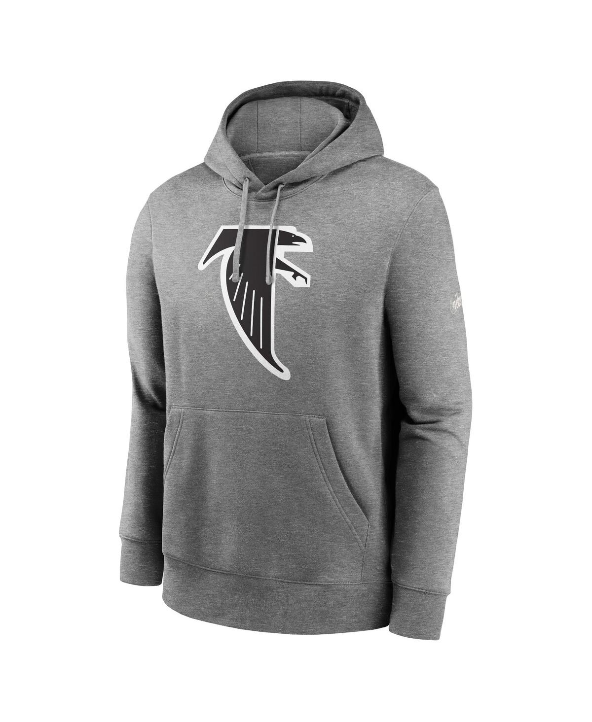 Nike Men's Heathered Gray Atlanta Falcons Rewind Club Fleece Pullover Hoodie