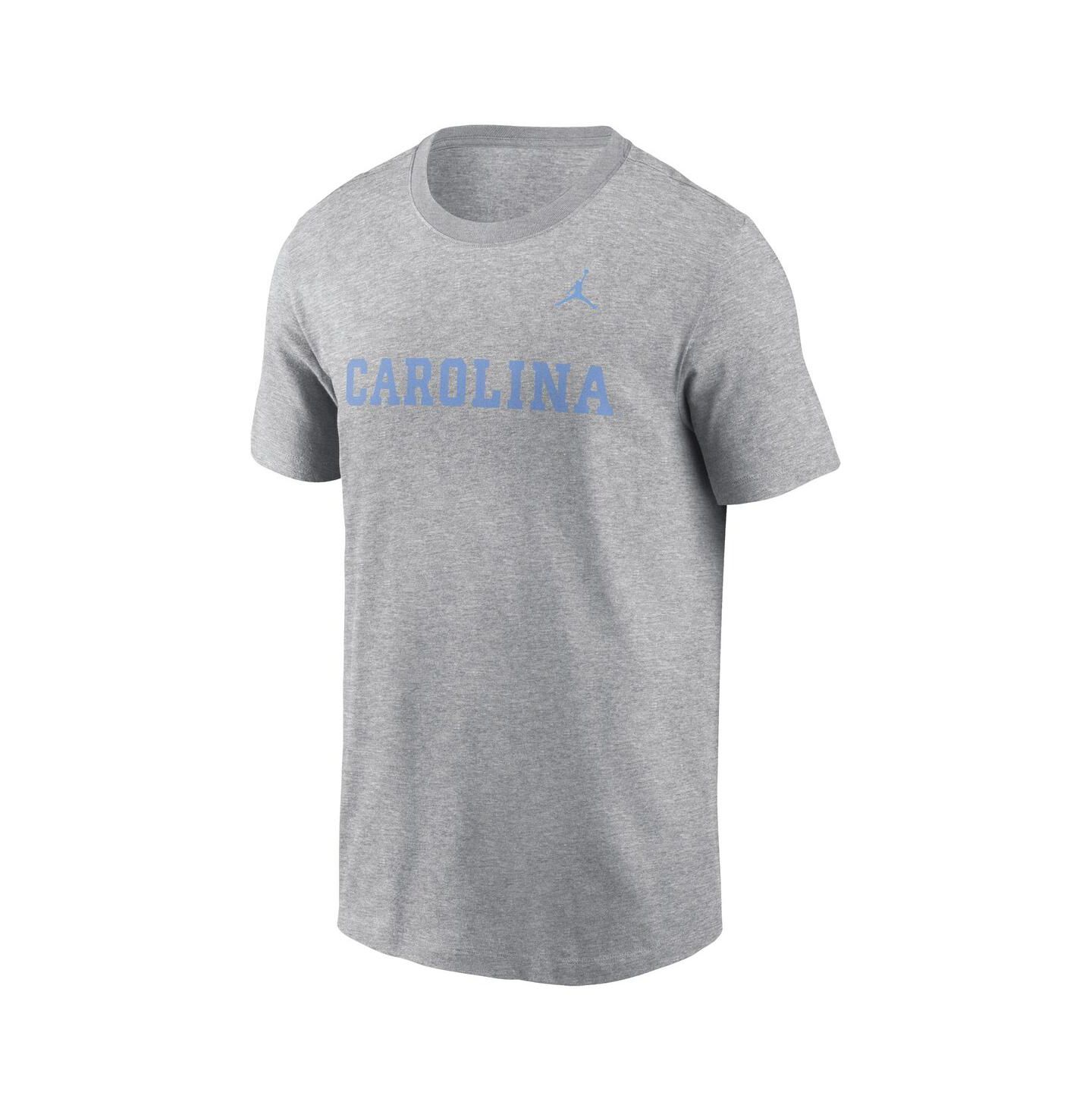Мужские футболки Jordan Heather Gray North Carolina Tar Heels Primetime Evergreen Wordmark — фото 3