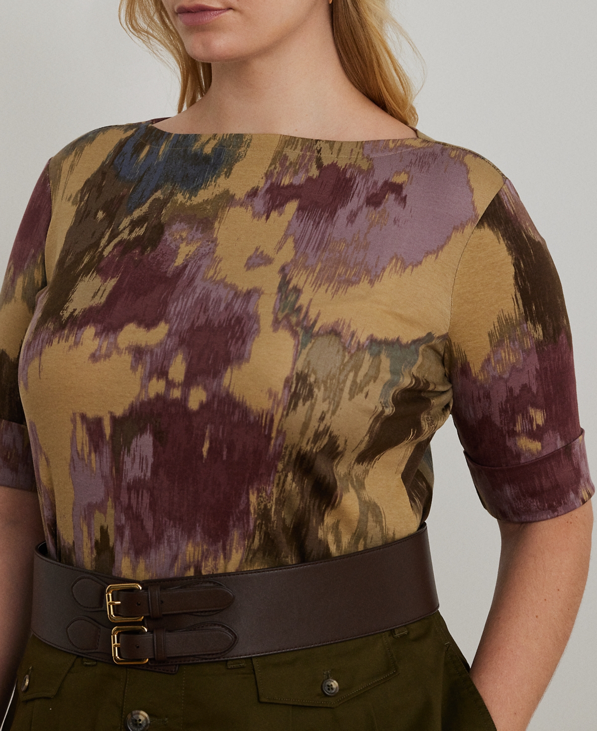 Lauren Ralph Lauren Plus Size Floral Boat-Neck Tee