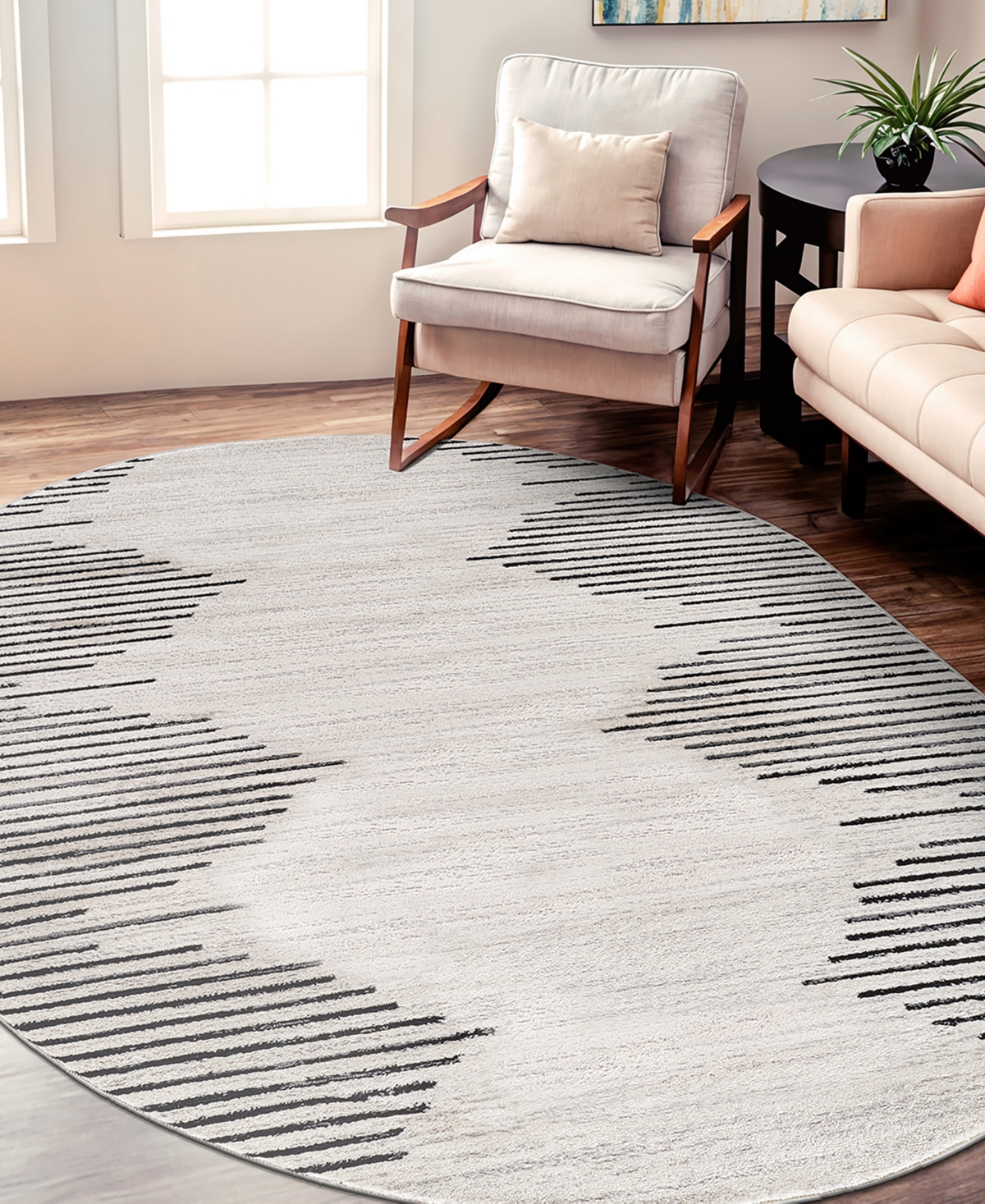 Main Street Rugs County 385 5'x7' Oval Area Rug