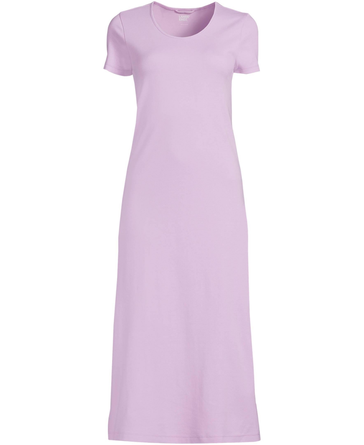 Lands' End Plus Size Cotton Short Sleeve Midcalf Nightgown