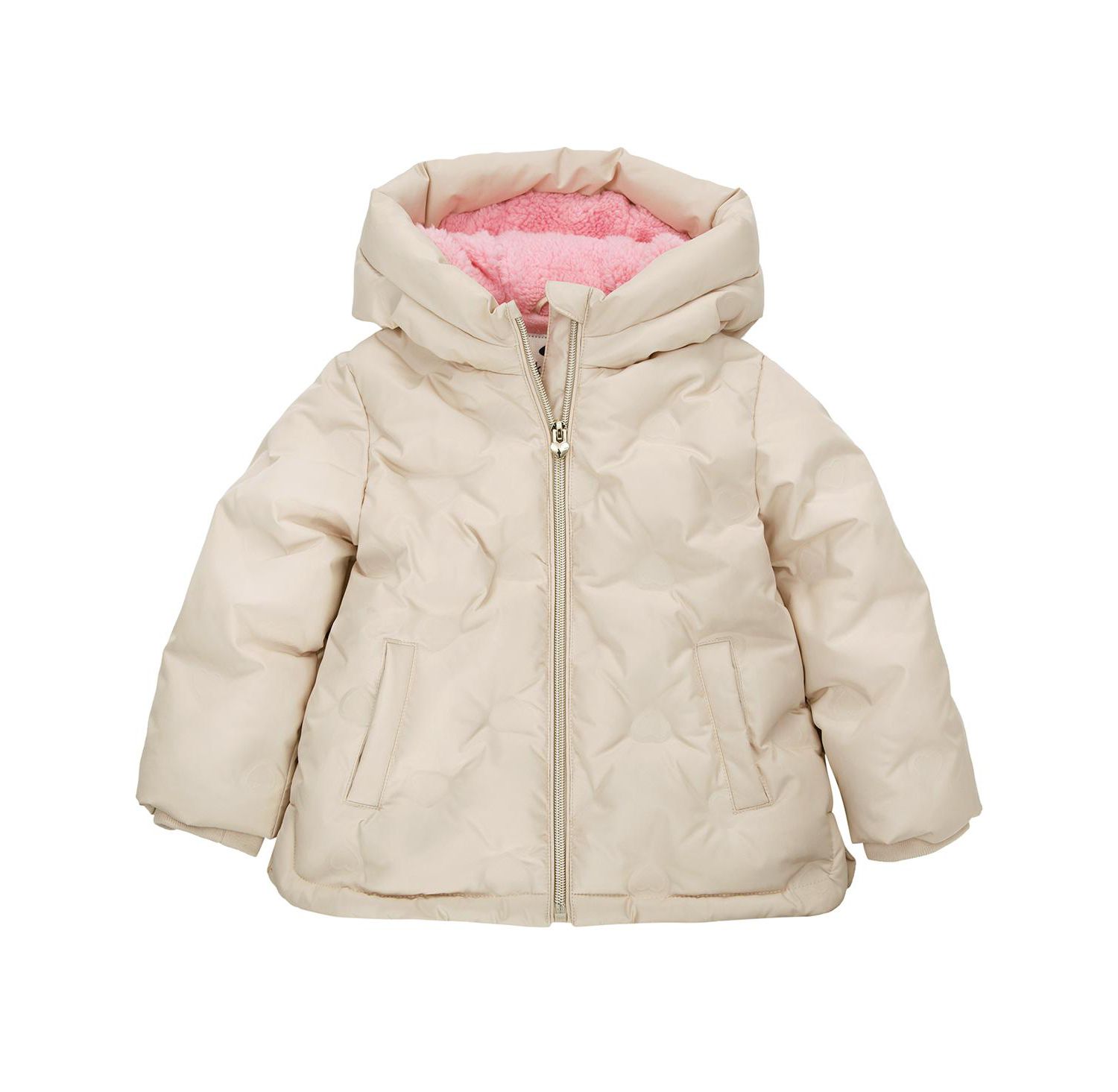 Baby Girls Fleece Lined Heart Puffer Jacket 6-24M
