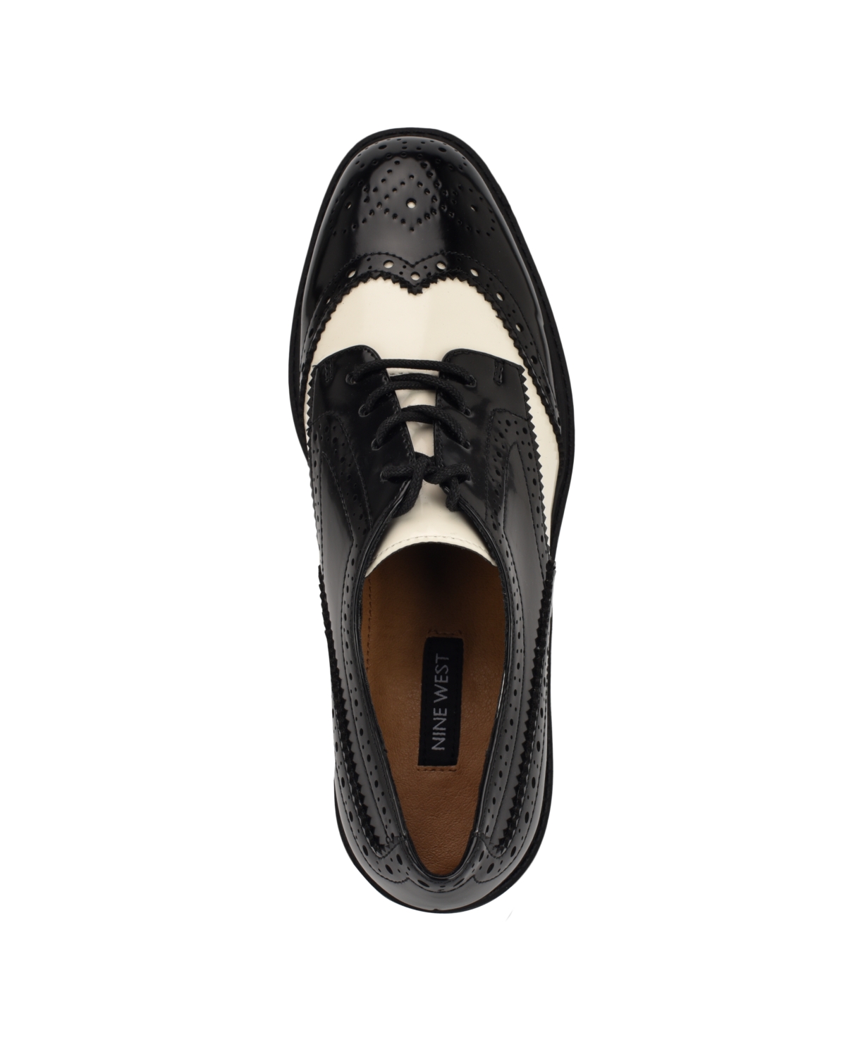 Nine West Women's Resttin Casual Lace-Up Platform Loafers -Cream Patent