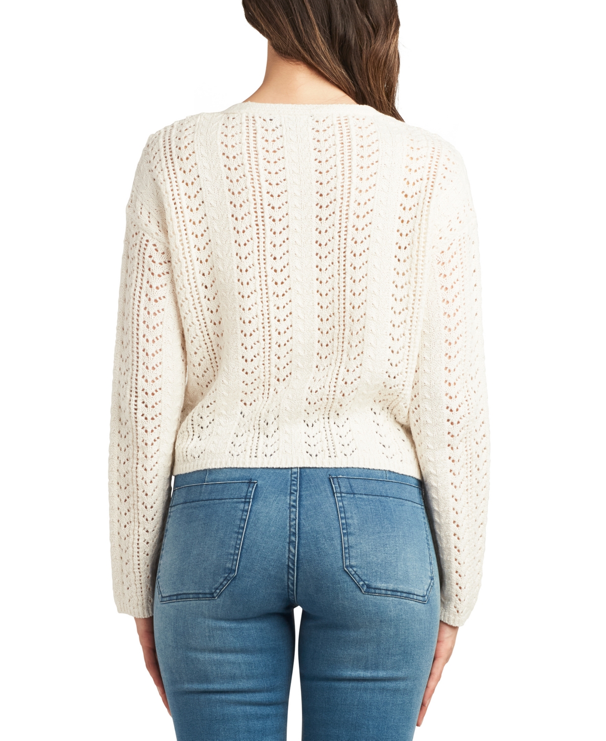 Bcx Juniors' Pointelle-Knit Double-Tie V-Neck Cardigan