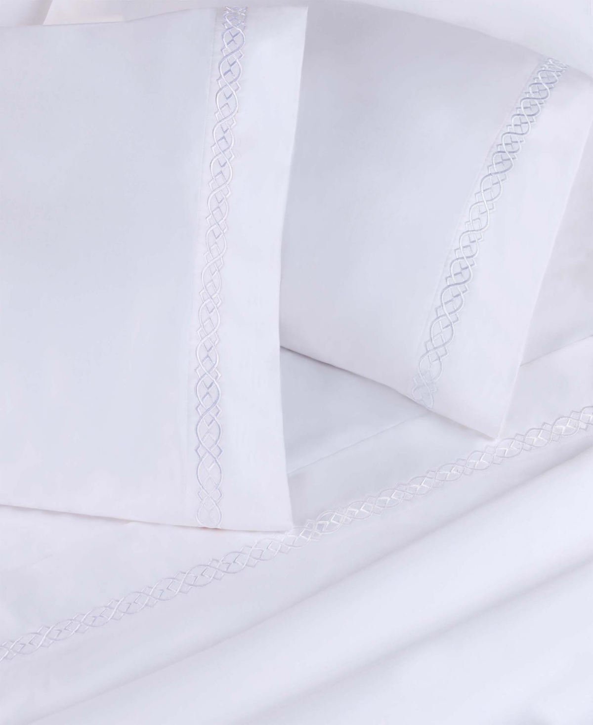 Superior Egyptian Cotton 1000 Thread Count Embroidered Bed Sheet Set, - White-white