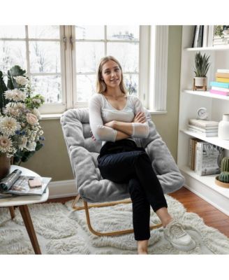 Aisling Oversized Folding Saucer Chair For Dorm, Bedroom