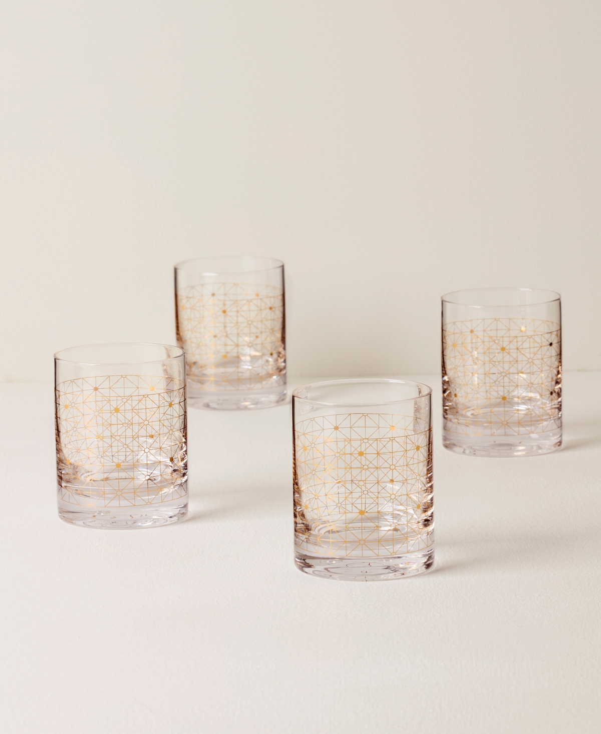 Lenox Set Of 4 Tuscany Classics Double Old Fashioned Glasses In Clear