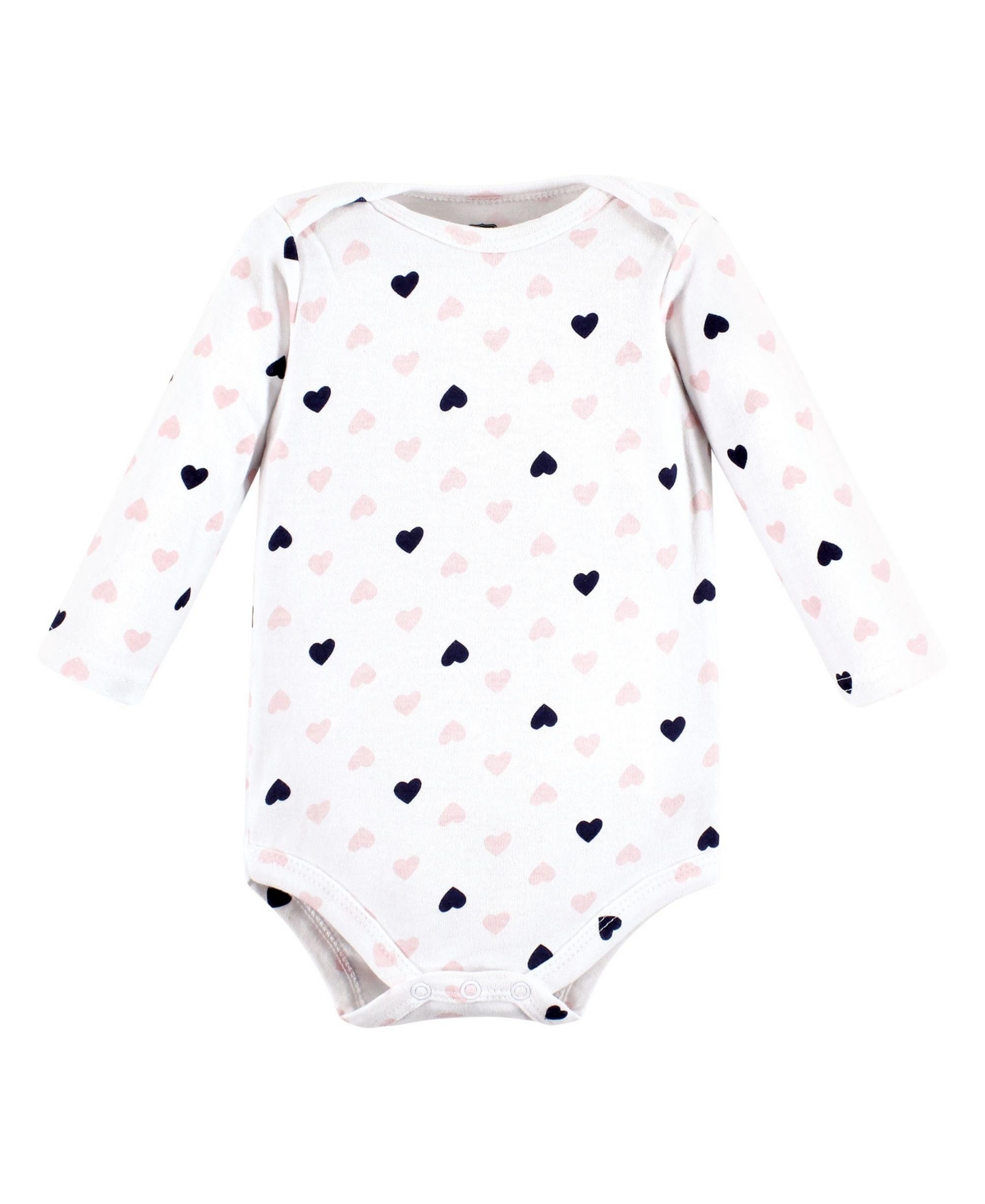 Hudson Baby Baby Girls Cotton Long-Sleeve Bodysuits Daddy Pink Navy 3-Pack - Girl daddy pink navy 3-pack