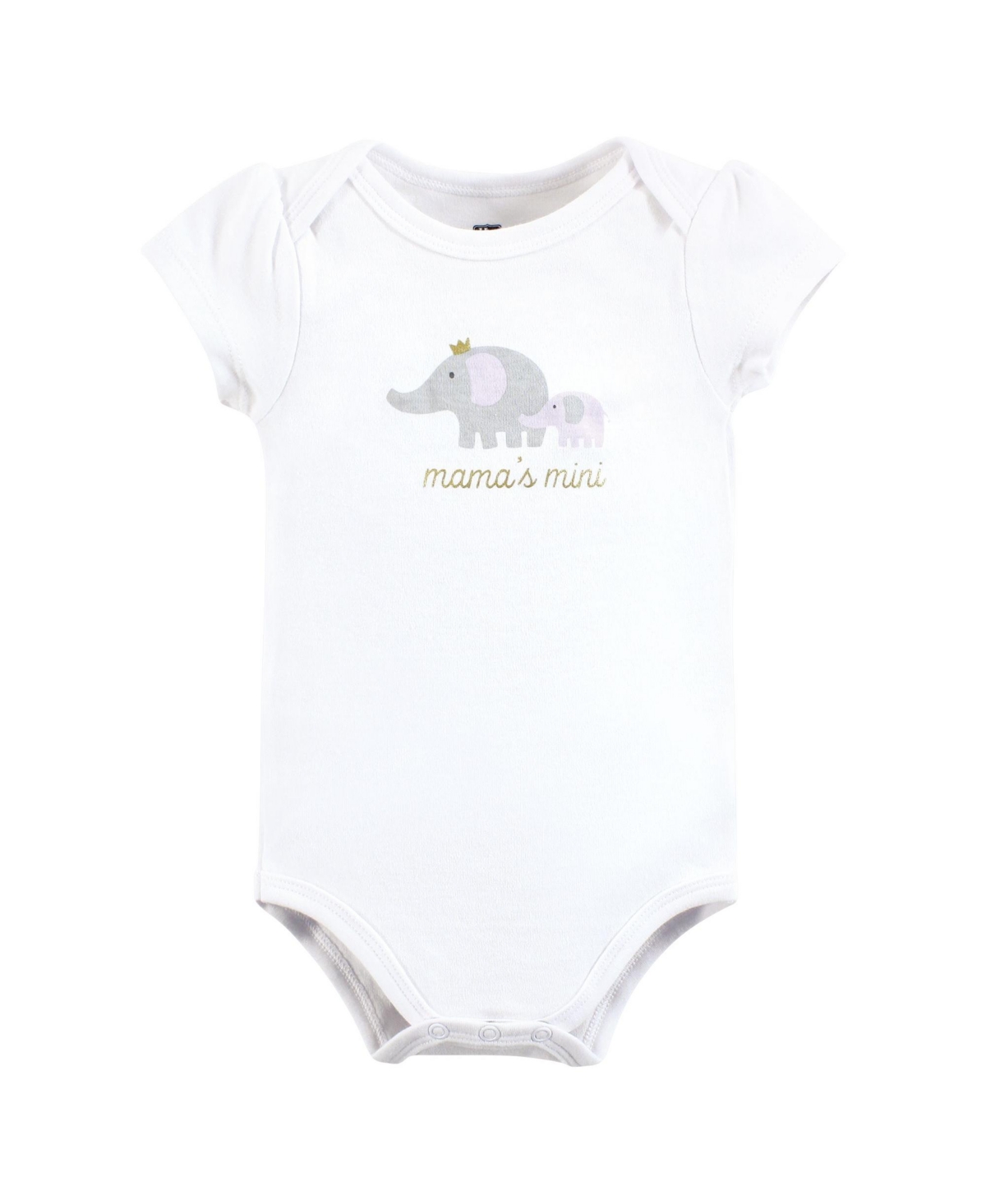 Hudson Baby Baby Girls Cotton Bodysuits,- Lilac elephant