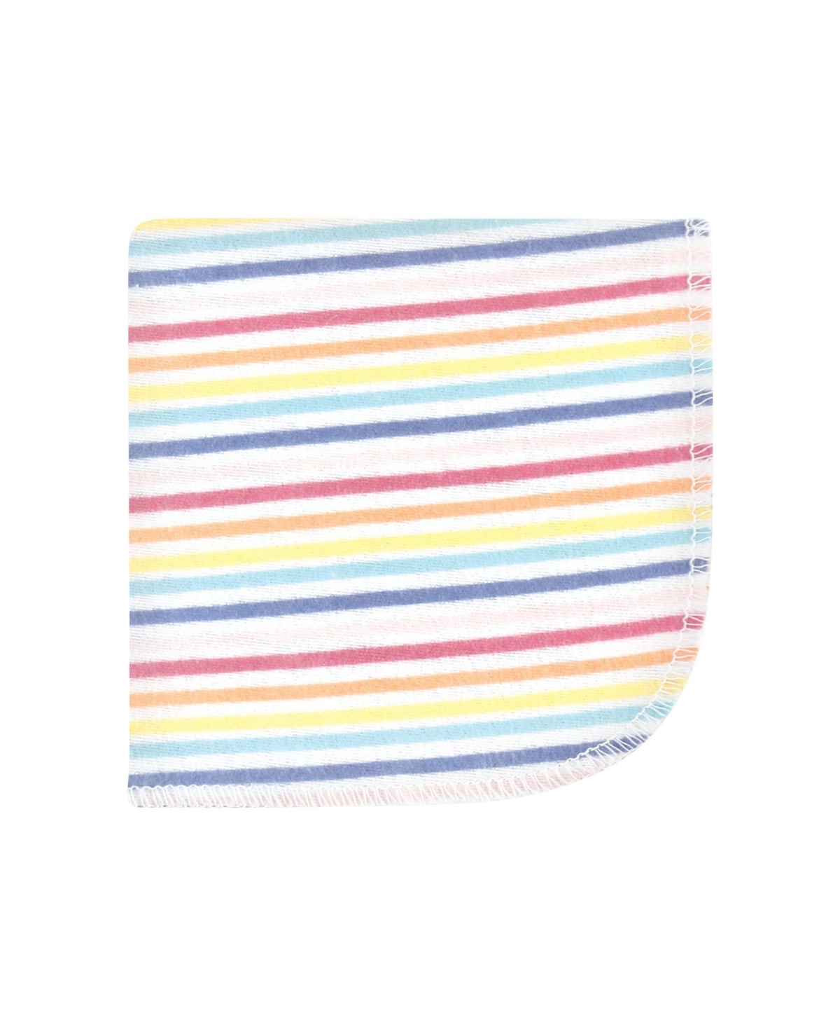 Hudson Baby Infant Girl Flannel Washcloths, Creative Rainbow 10Pk, One Size - Creative rainbow 10pk