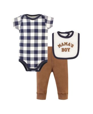 Cotton 3-Piece Outfit Bodysuit, Pants & Matching Bib