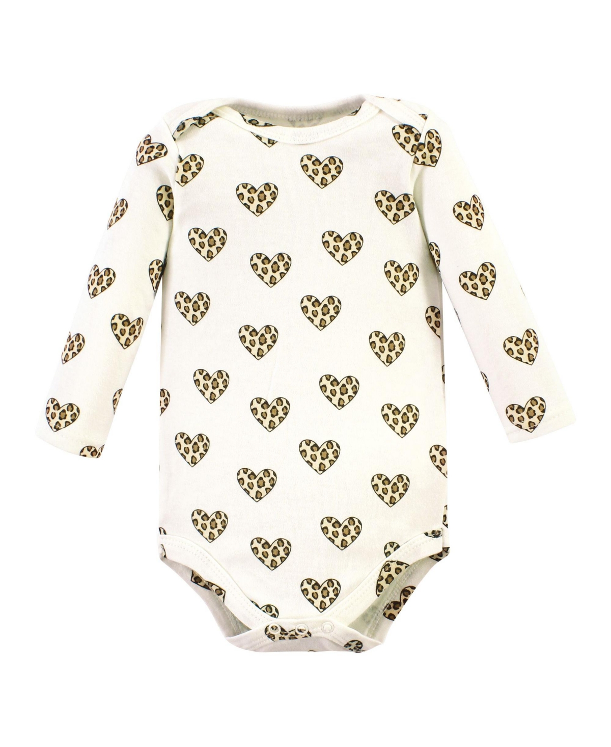 Hudson Baby Baby Girls Cotton Bodysuit and Pant Set,- Leopard hearts long sleeve