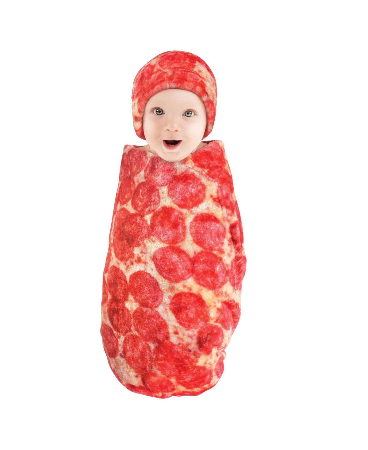 Hudson Baby Infant Plush Food Burrito or Pizza Blanket and Cap, One Size - Pepperoni pizza