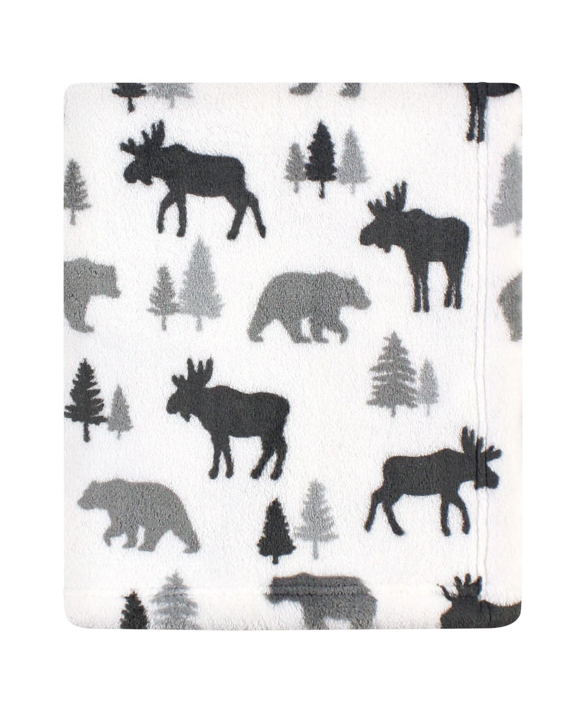 Hudson Baby Infant Boy Cozy Plush Luxury Blankets 2pk, One Size - Moose buffalo plaid