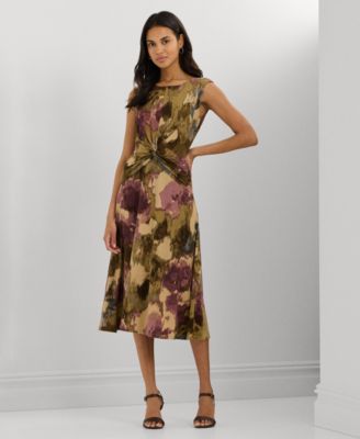Lauren Ralph Lauren Women's Floral Twist-Front Jersey Dress