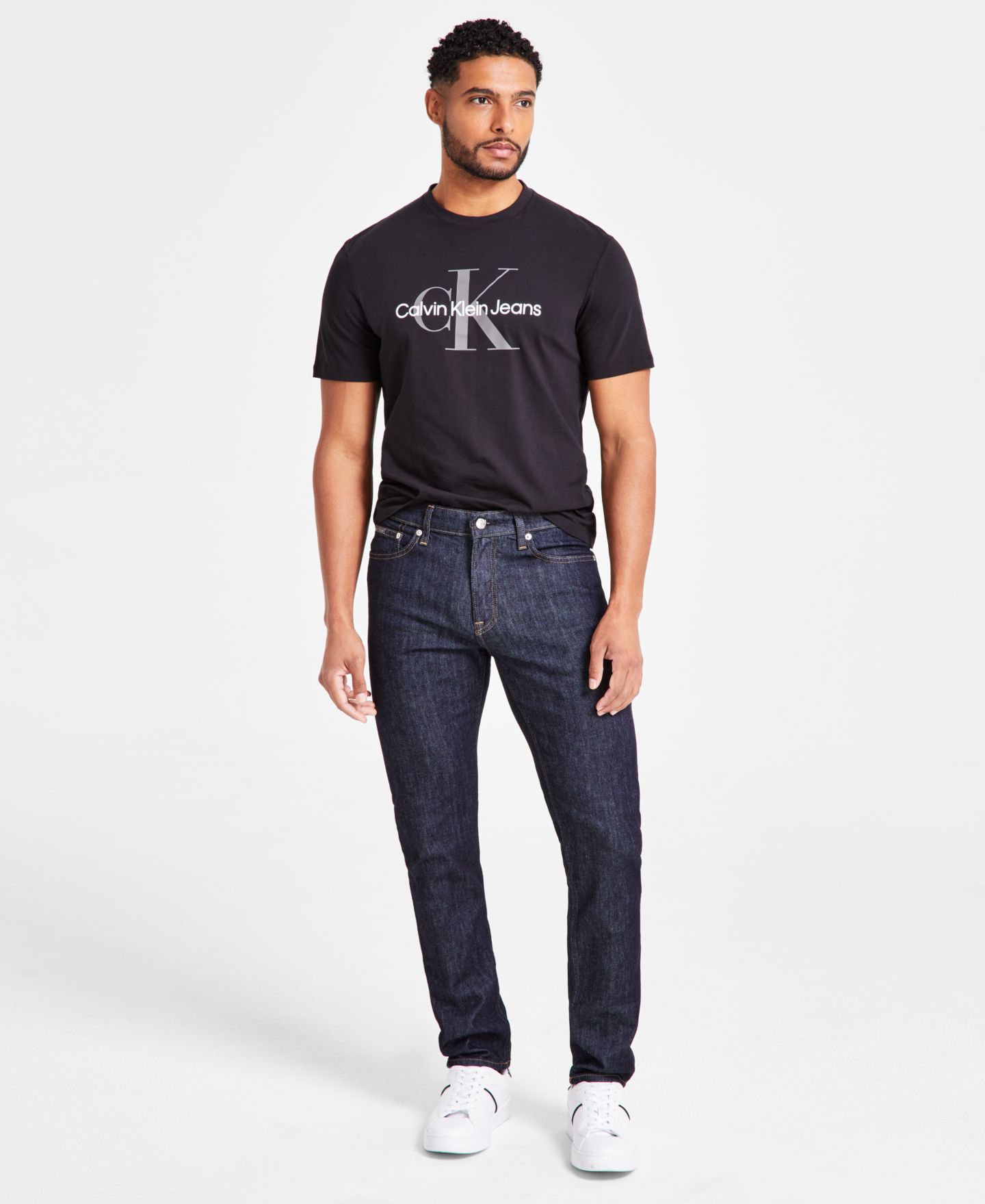 Мужские джинсы Calvin Klein Slim-Fit Stretch, цвет: Синий, вариант 1 — фото 2