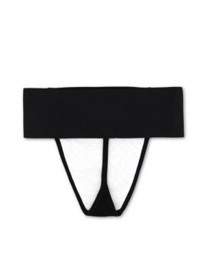 Men's Quilted Cotton Panel Thong Dance Belt