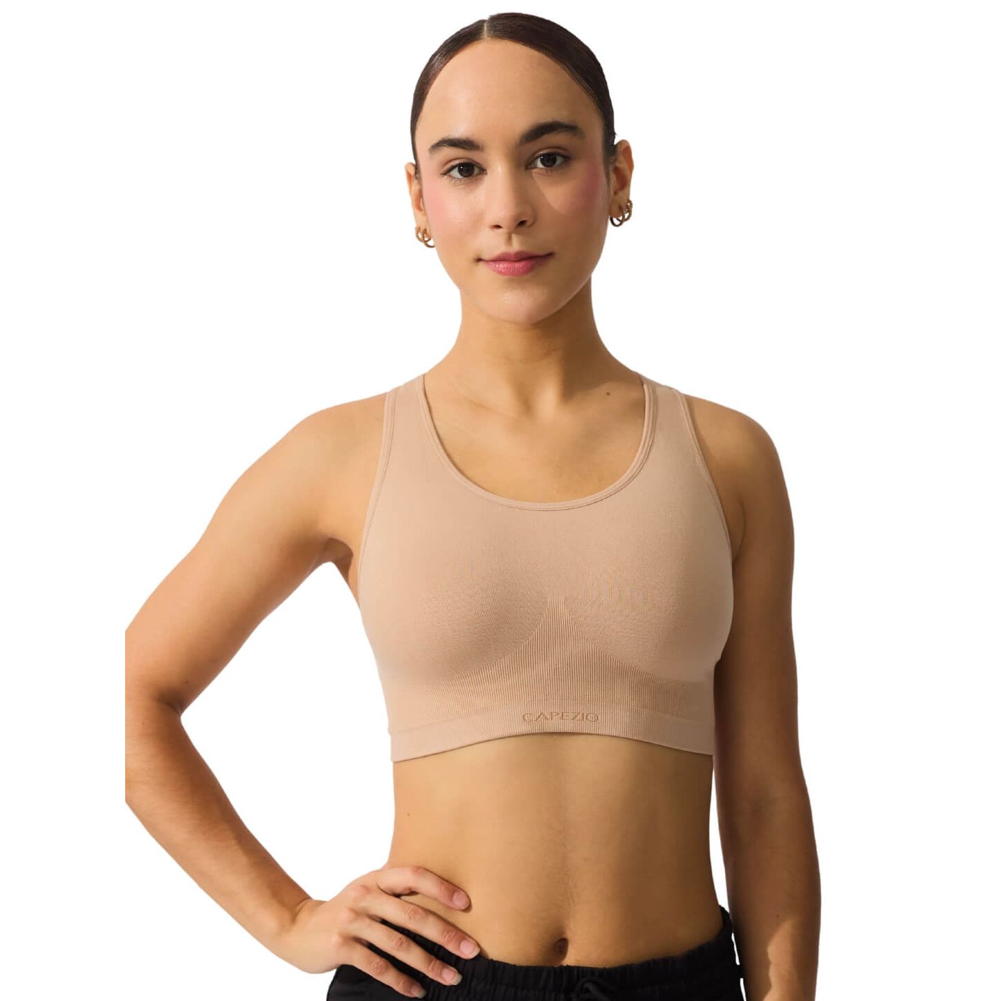 Спортивное бра, без швов, борцовская спина — Capezio, цвет: Телесный — фото 1