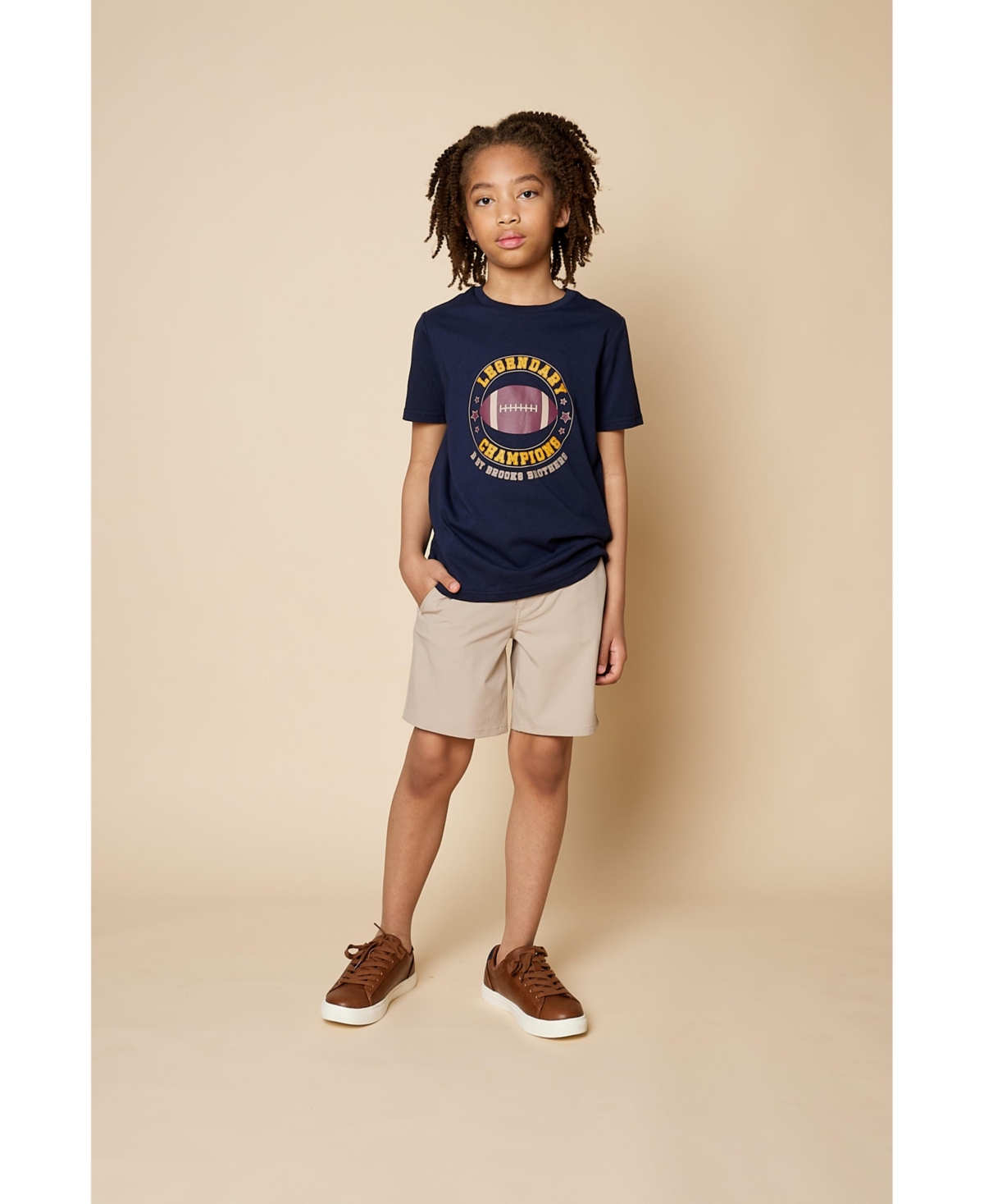 B by Brooks Brothers Big Boys Football Graphic T-Shirt