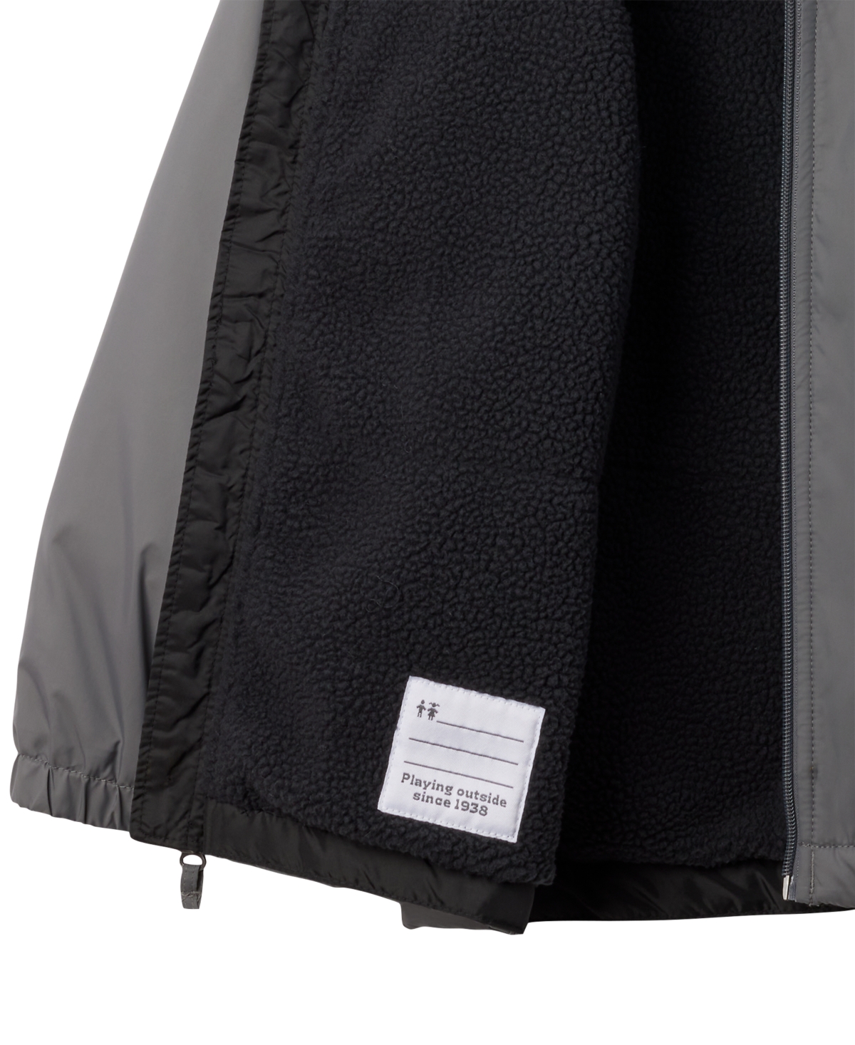 Columbia Big Boys Glennaker Ii Fleece-lined Full-zip Hooded Rain Jacket In City Grey,black