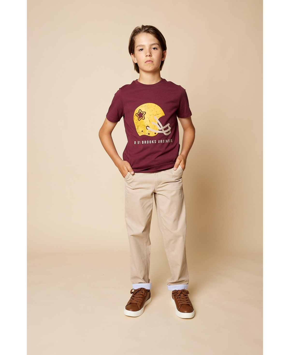 B by Brooks Brothers Big Boys Football Graphic T-Shirt