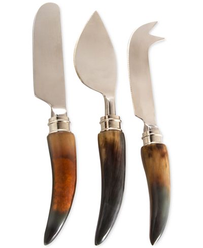 Thirstystone Stainless Steel & Horn 3 Piece Cheese Set