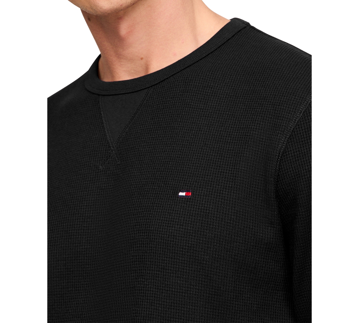 Tommy Hilfiger Men's Waffle-Knit Long-Sleeve Crewneck Thermal Top