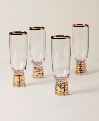 Tuscany Classics Gold Frost Flutes, Set Of 4