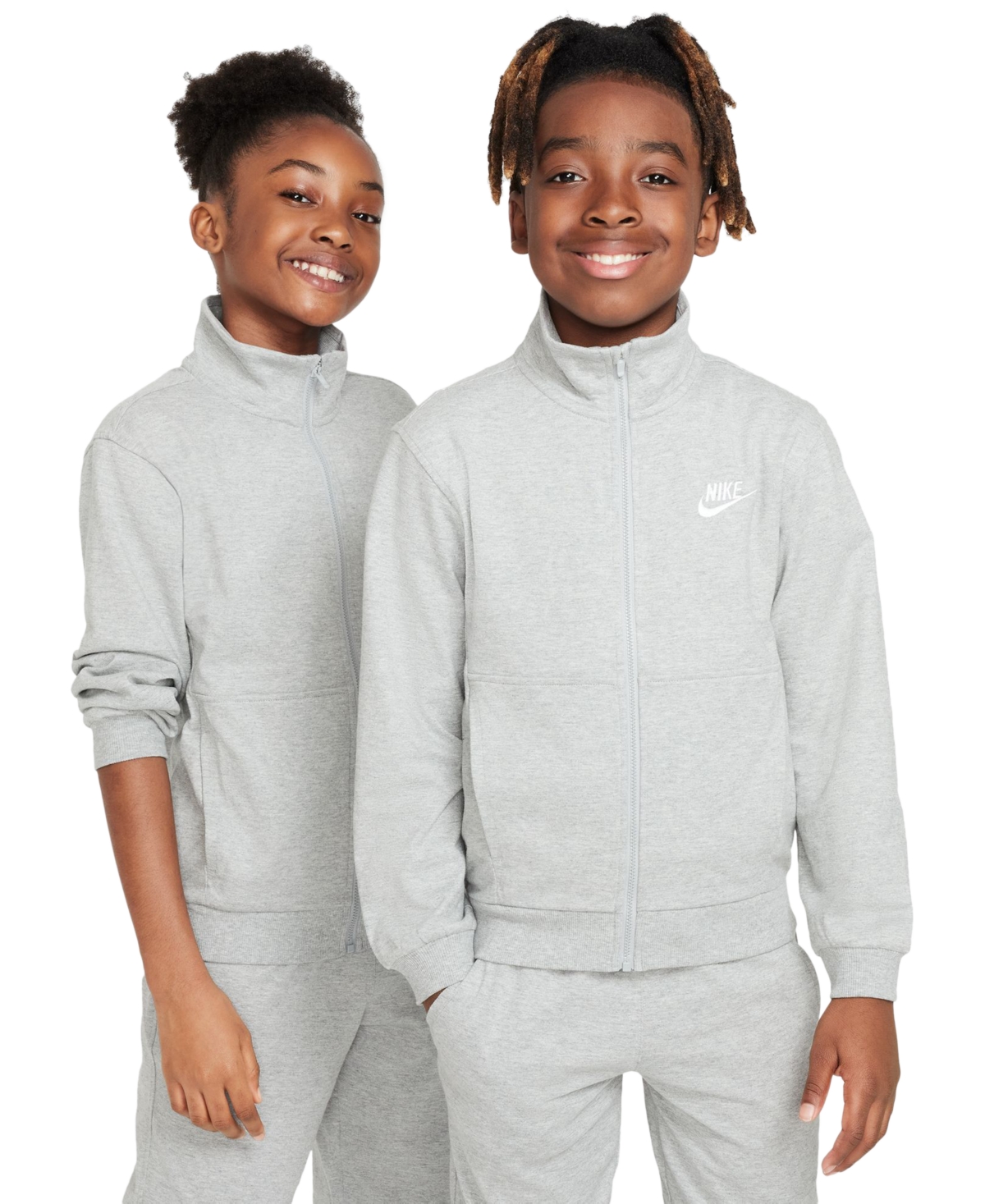 Nike Big Kids Sportswear Club Full-Zip Knit Jacket -heather