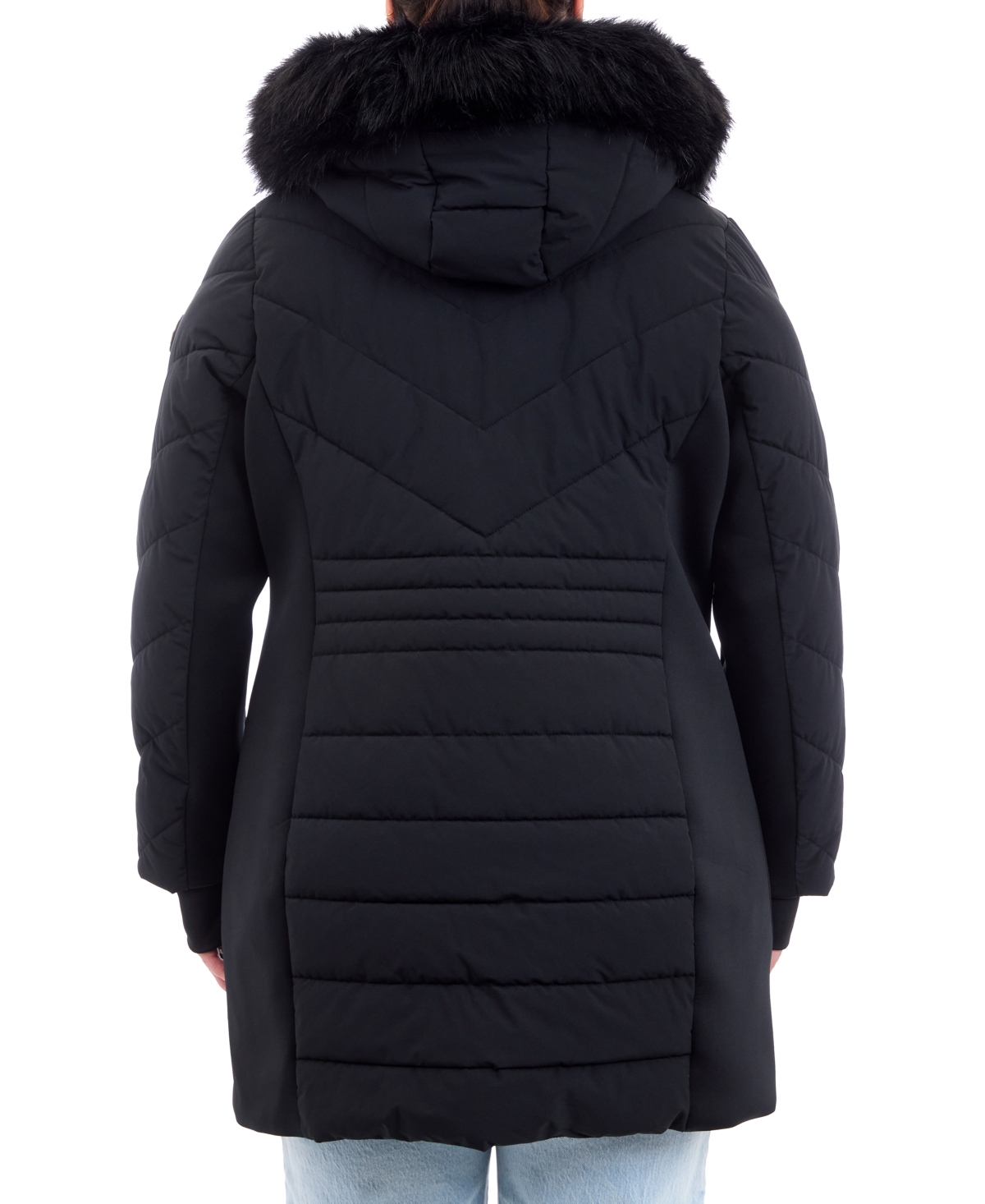 Michael Michael Kors Plus Size Faux-Fur-Trim Hooded Puffer Coat, Created for Macy's