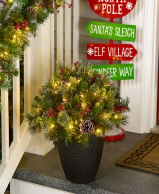 National Tree Company Iced Berry Pine Urn Filler, 22 Inches