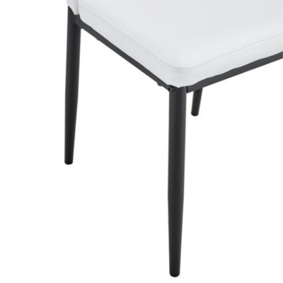 Modern Marble-Grain Dining Set with PU Leather Chairs