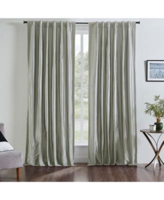 Valencia Faux Silk Taffeta Curtain Panel - with Heavy Interlining, Rod Pocket with Hidden Back Tabs