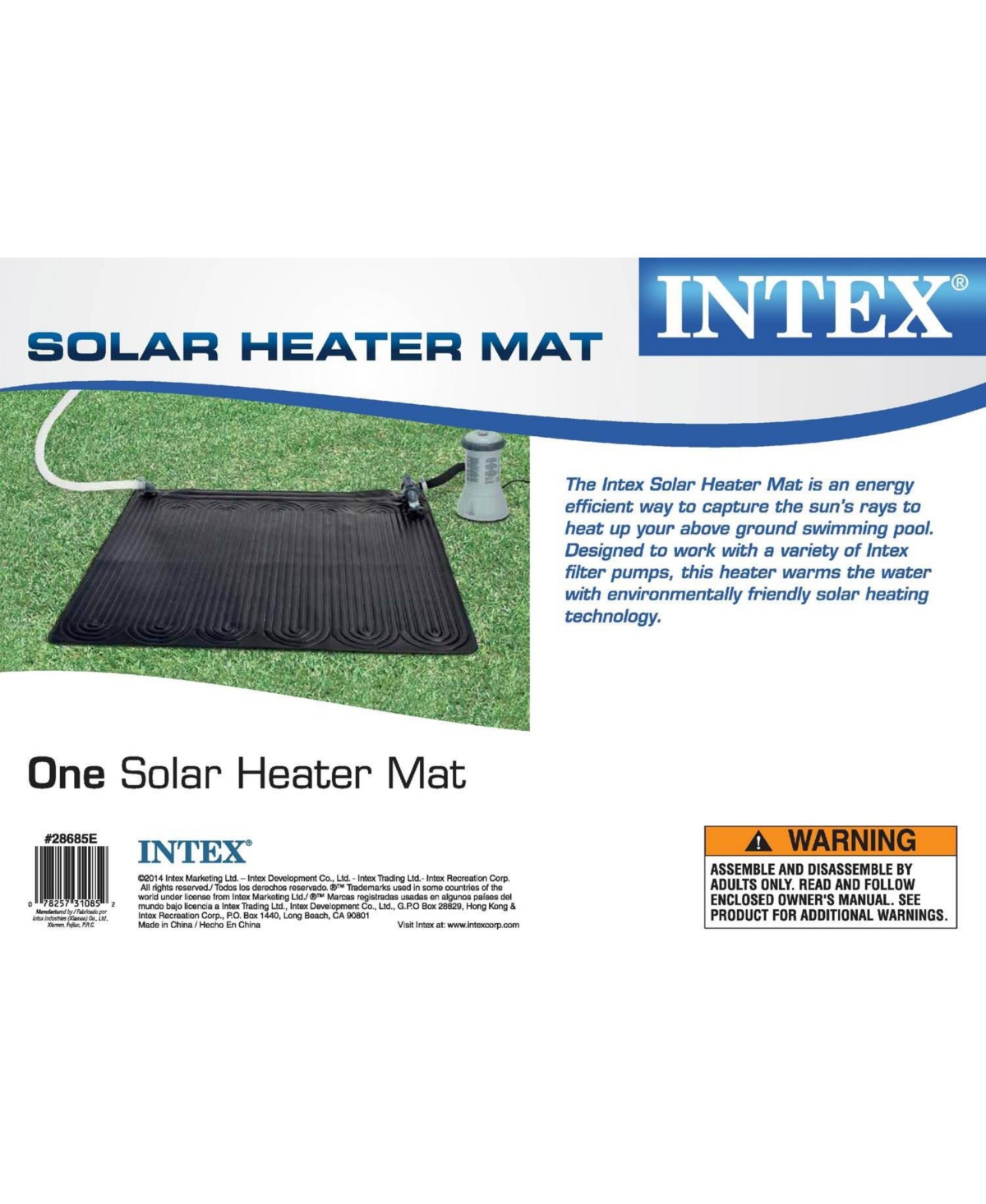 Intex Above Ground Swimming Pool Water Heater Solar Mat 28685E, Black (2 Pack)