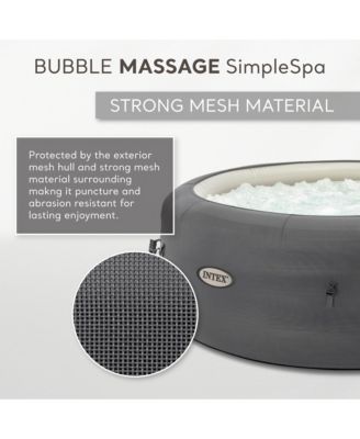 SimpleSpa Bubble Massage 4 Person Inflatable Hot Tub with Insulated Cover