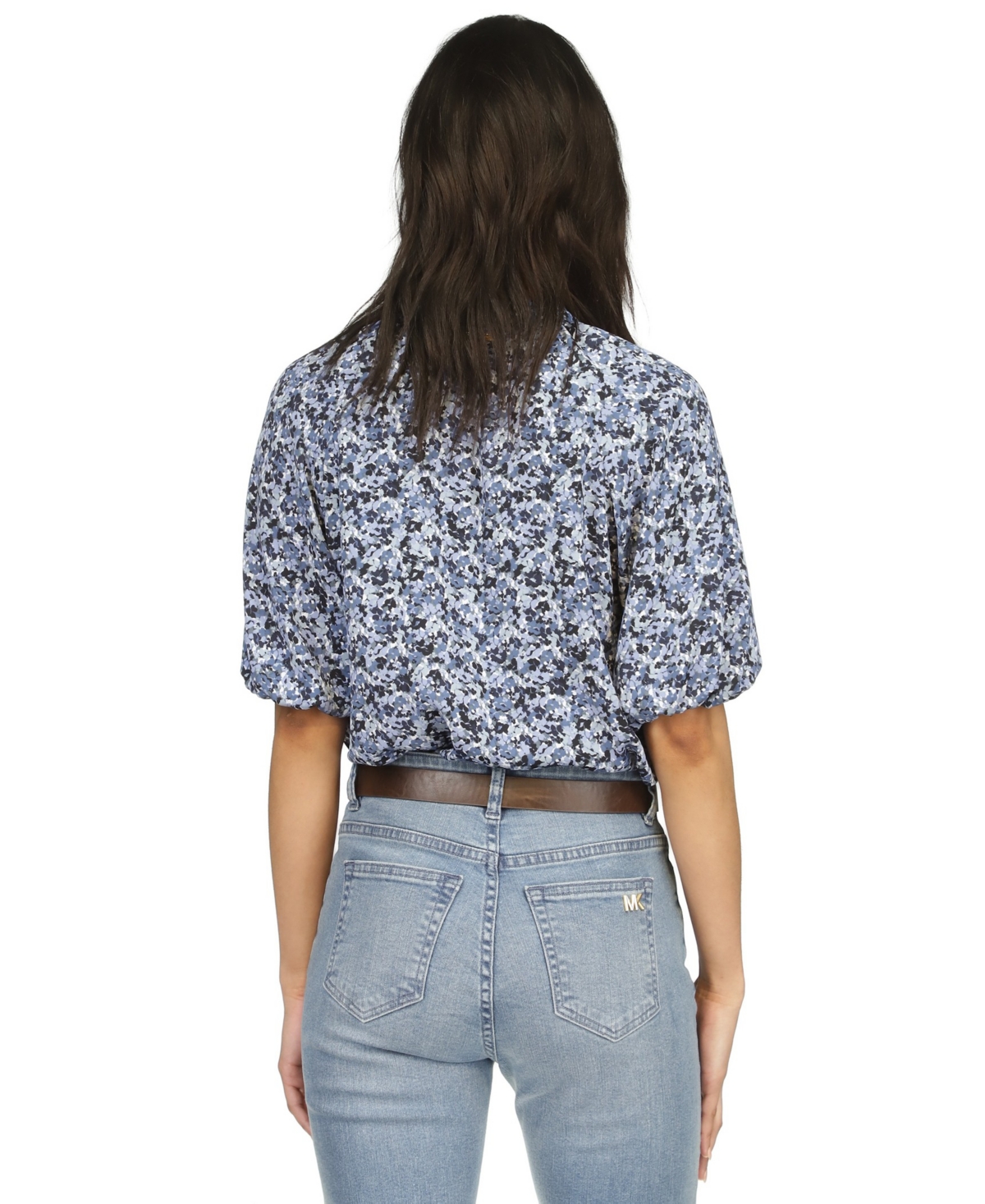 Michael Michael Kors Women's Floral-Print Puff-Sleeve Top