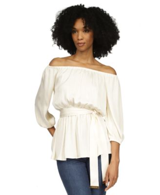 Michael Kors - Women's Tie-Waist Off-The-Shoulder Top