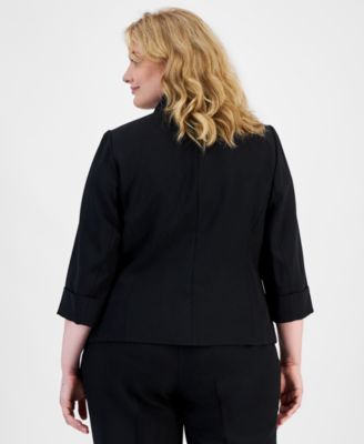 Kasper Plus Size Open-Front Soft Blazer - Macy's