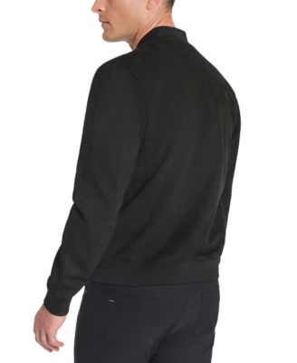 Men's Faux-Suede Snap-Front Bomber Jacket