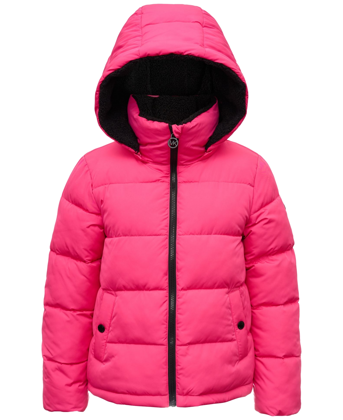 Michael Kors Kids Big Girls Fleece lined Full zip Hooded Puffer Jacket In Electric P ModeSens