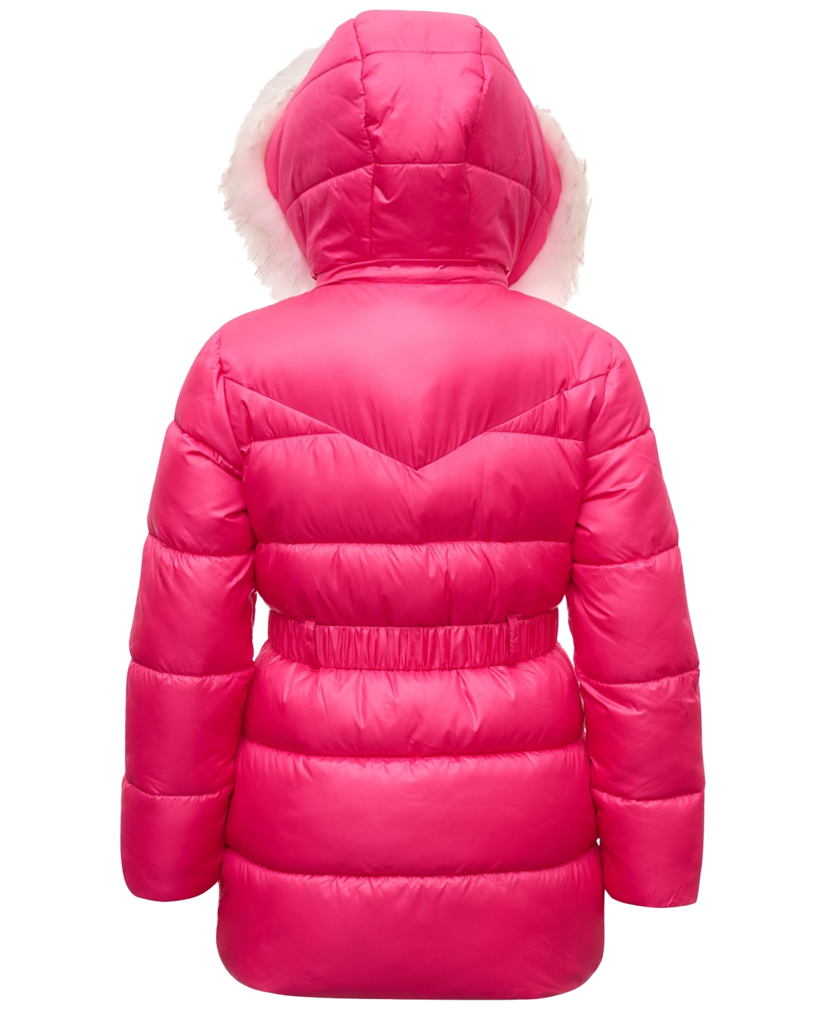 Michael Kors Toddler & Little Girls Belted Stadium Puffer Jacket with Faux-Fur Trim