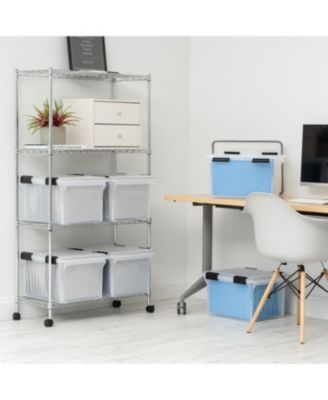 USA 32qt Letter and Legal Size WEATHERPRO Airtight Plastic Storage Bin with Lid and Seal and 4Secure Latching Buckles