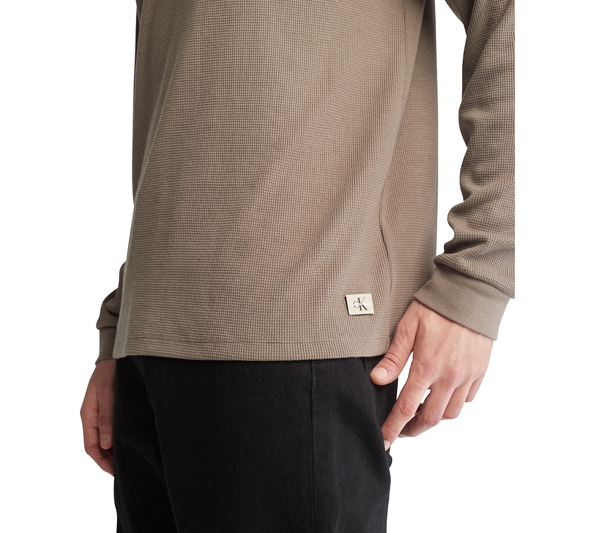 Calvin Klein Men's Classic-Fit Waffle-Knit Long-Sleeve T-Shirt