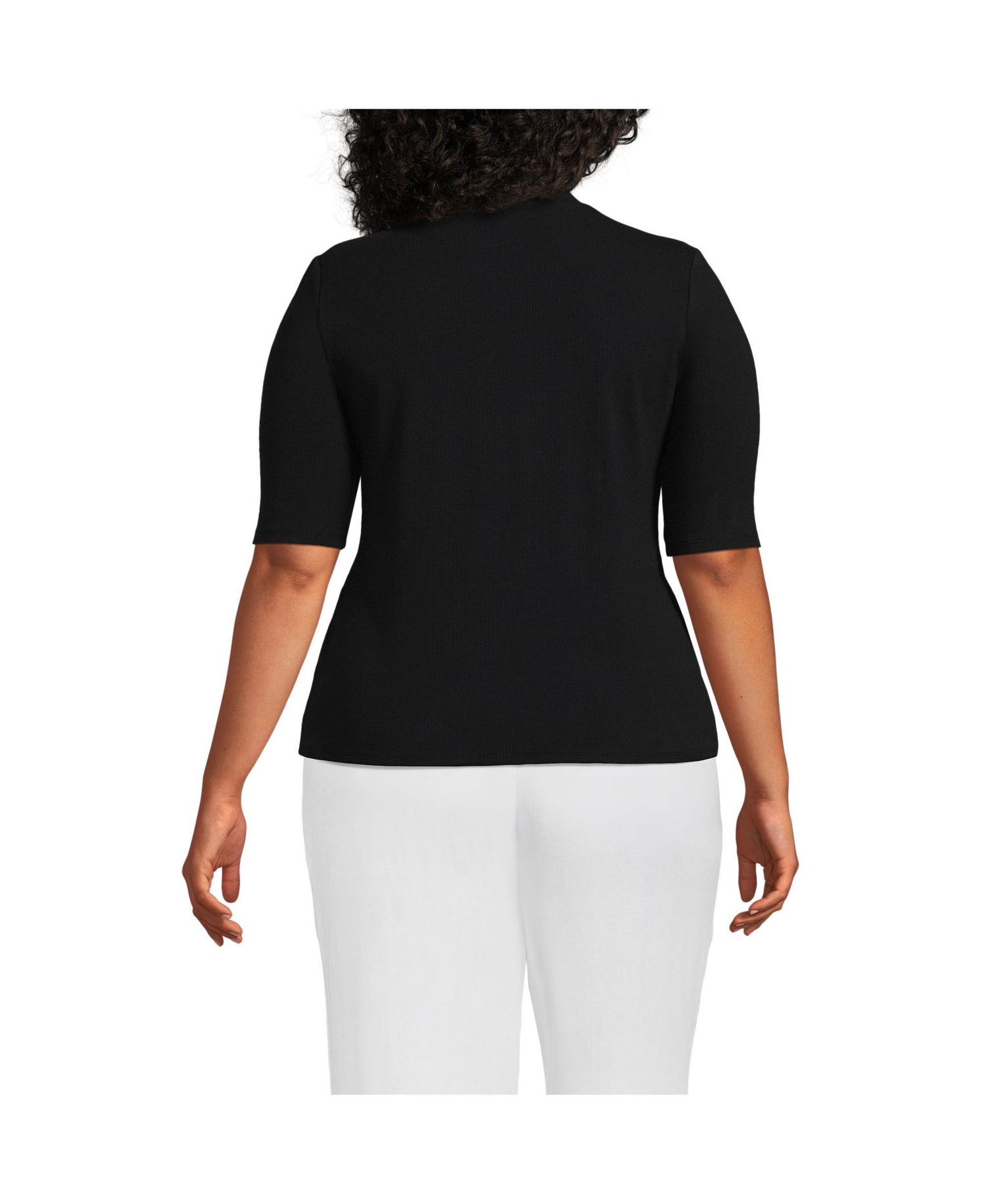 Plus Size Wide Rib Mock Turtleneck
