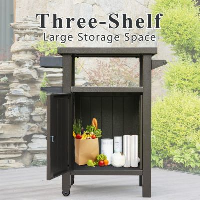 Streamdale Versatile Grill Cart Premium Metal, Ample Storage, Mobile Workspace